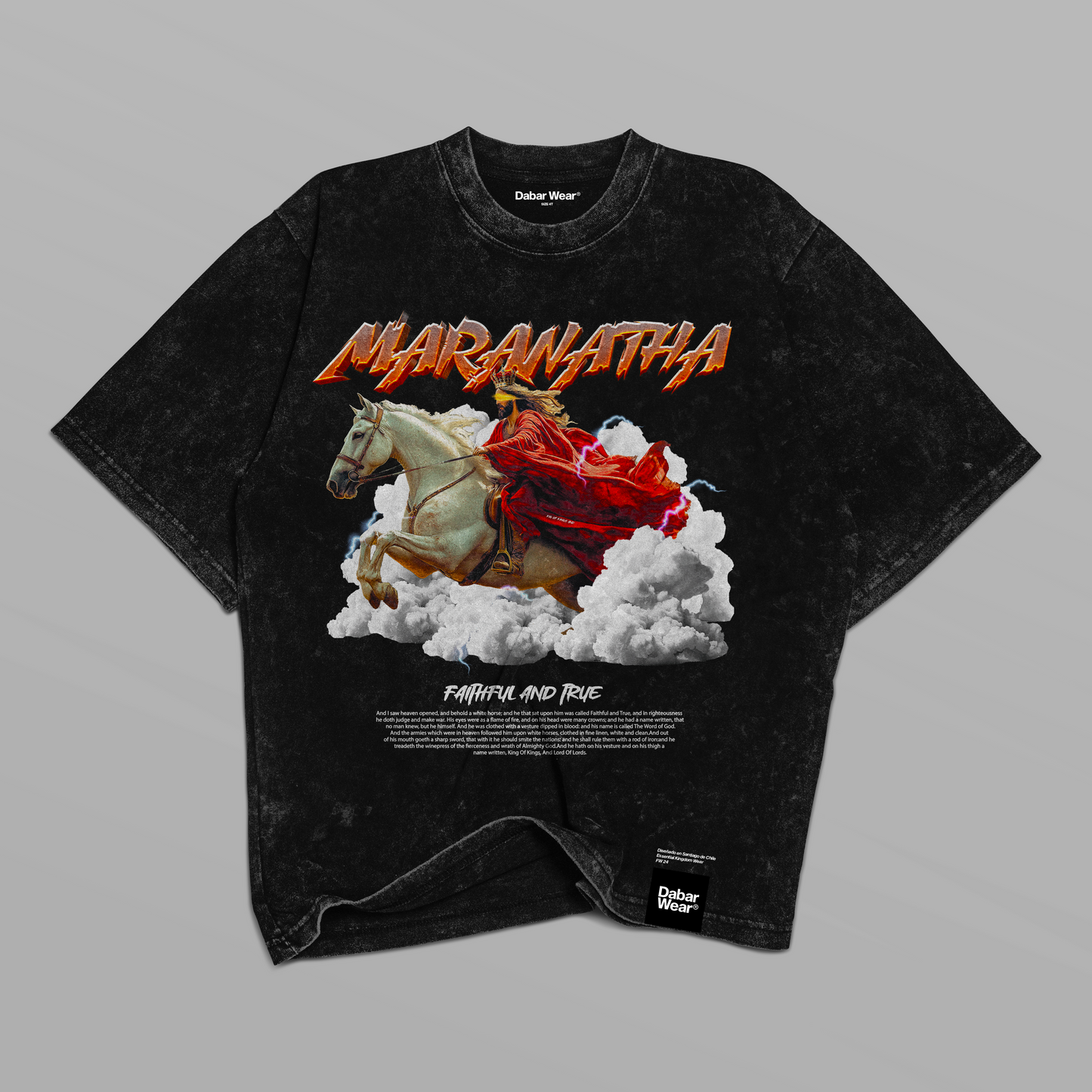 Tshirt Relaxed Fit Acid Wash black MARANATHA
