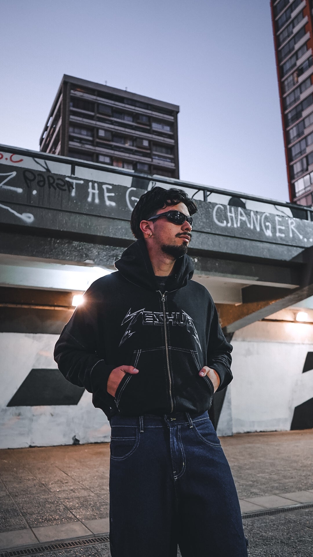 Hoodie Boxy Zipup Stonewash Distressed ISAIAS 53 (unisex)