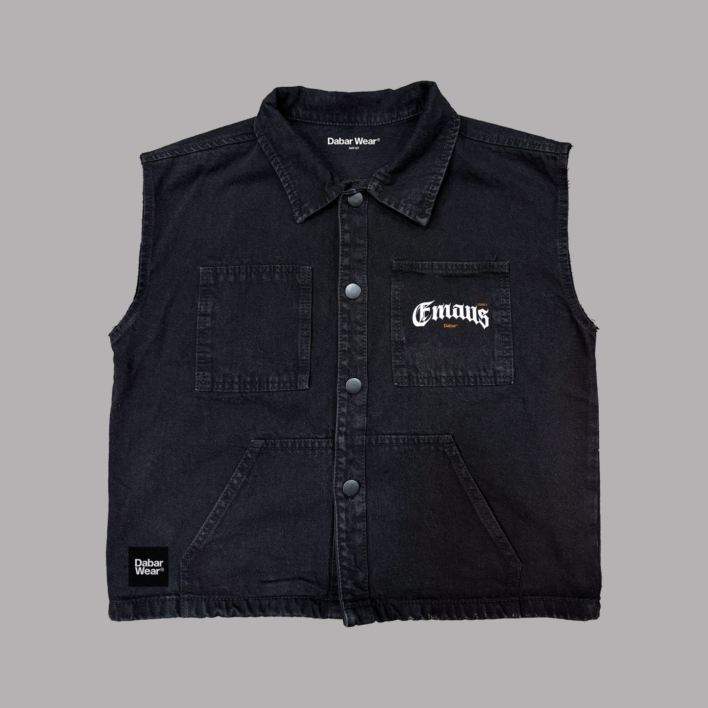 Jacket niño sin mangas negra jeans EMAUS