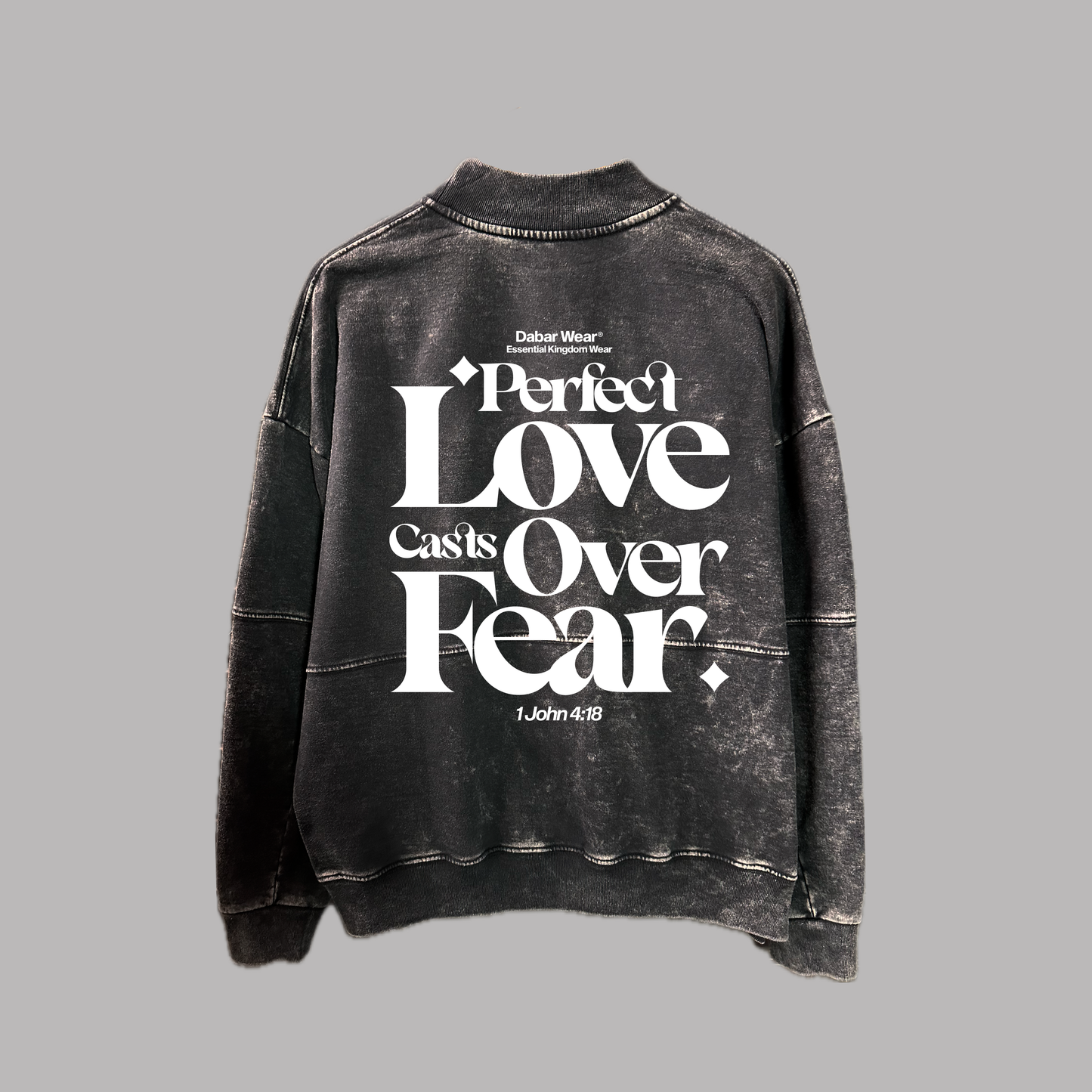 Crewneck acis wash relaxed PERFECT LOVE Black