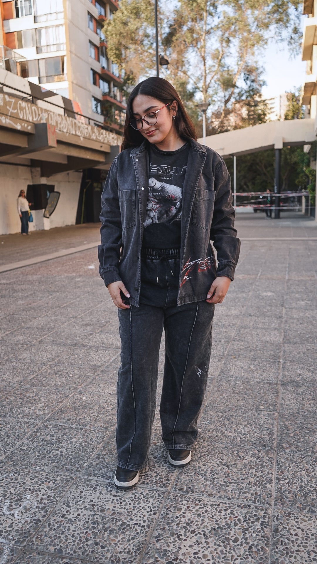 Overshirt Jeans negro lavado Relaxed Fit "ISAIAS 53" (UNISEX)