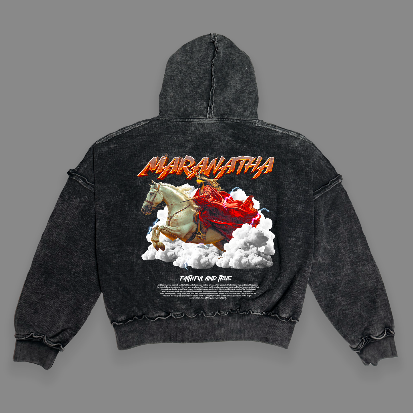 Hoodie Boxy Stone wash MARANATHA