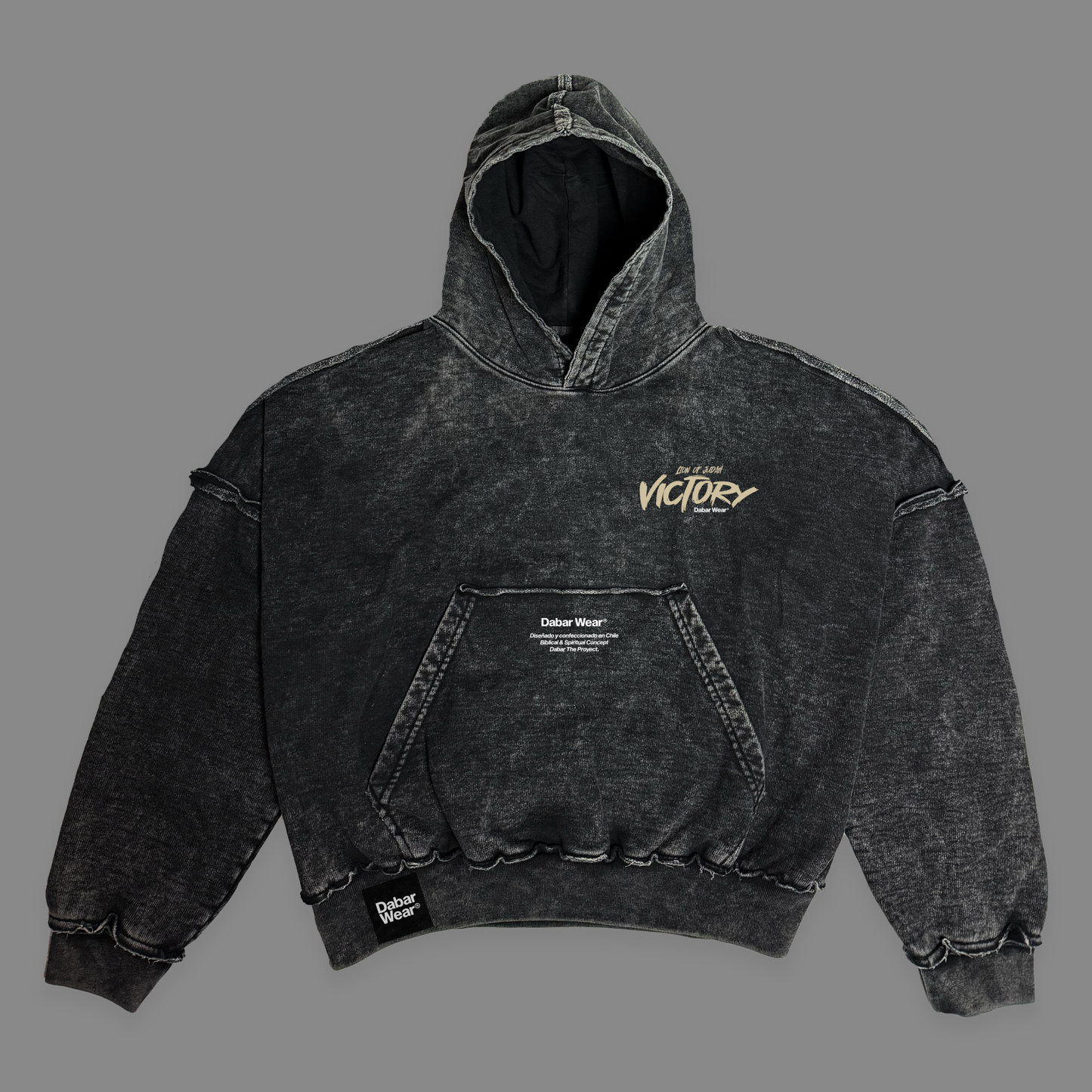 Hoodie Boxy Stone wash VICTORY