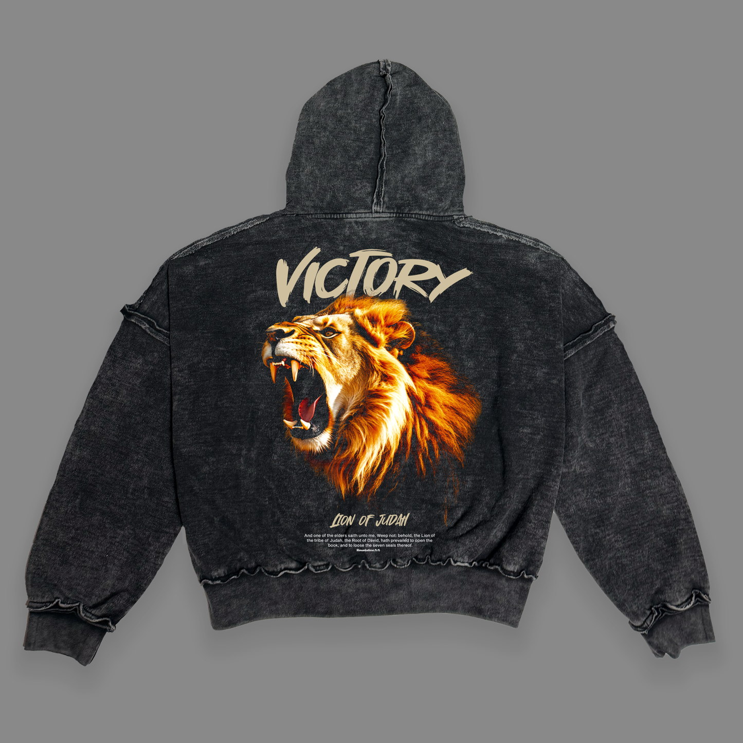 Hoodie Boxy Stone wash VICTORY