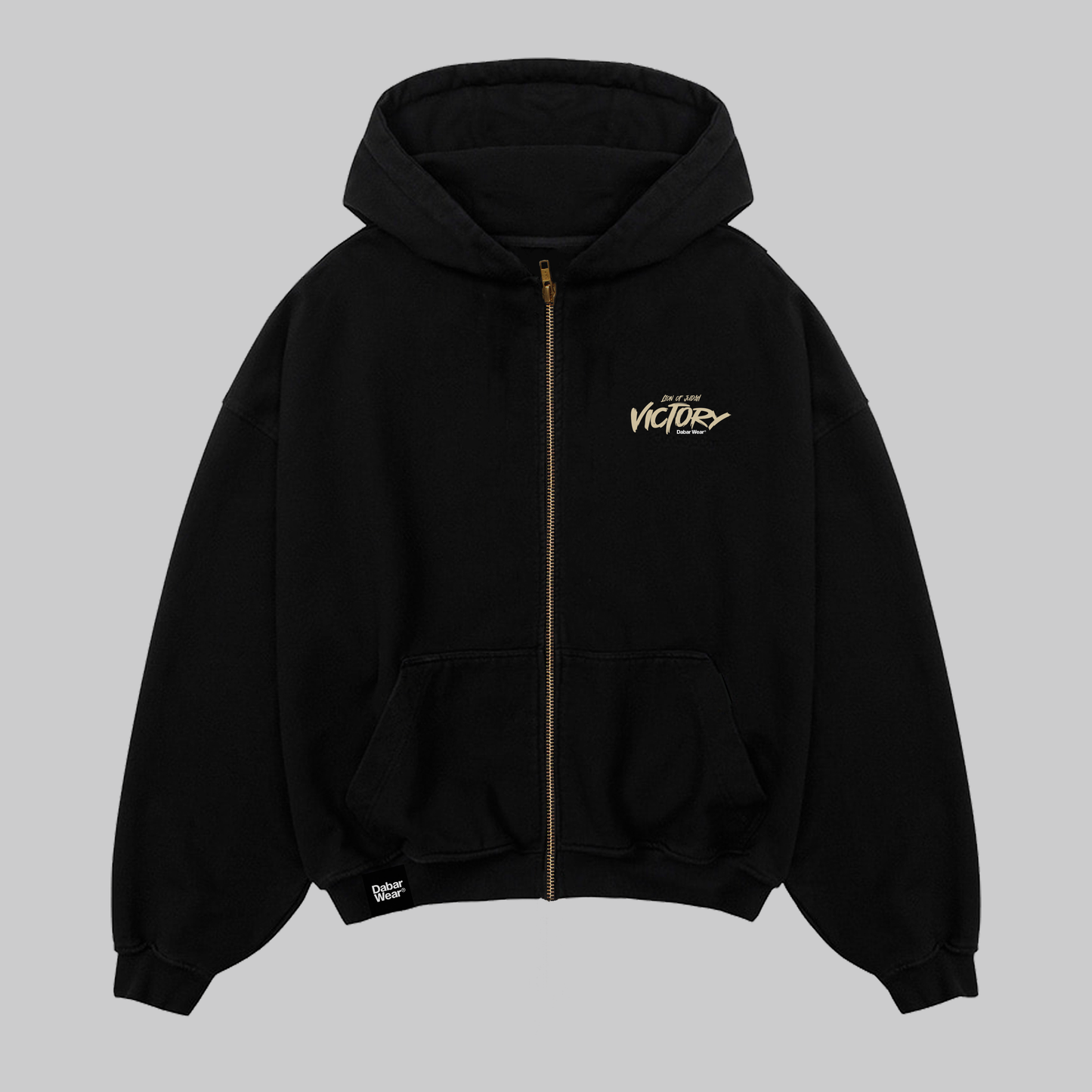 Hoodie Relaxed Zip up negro VICTORY