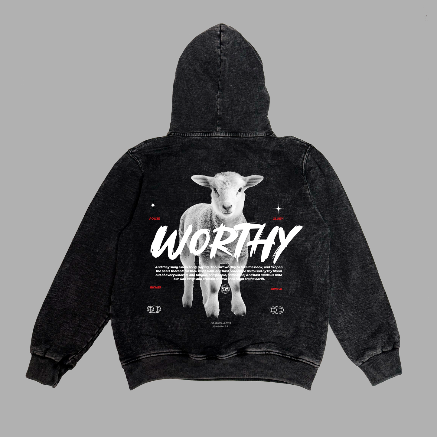 Hoodie Niño acid wash relaxed fit WORTHY
