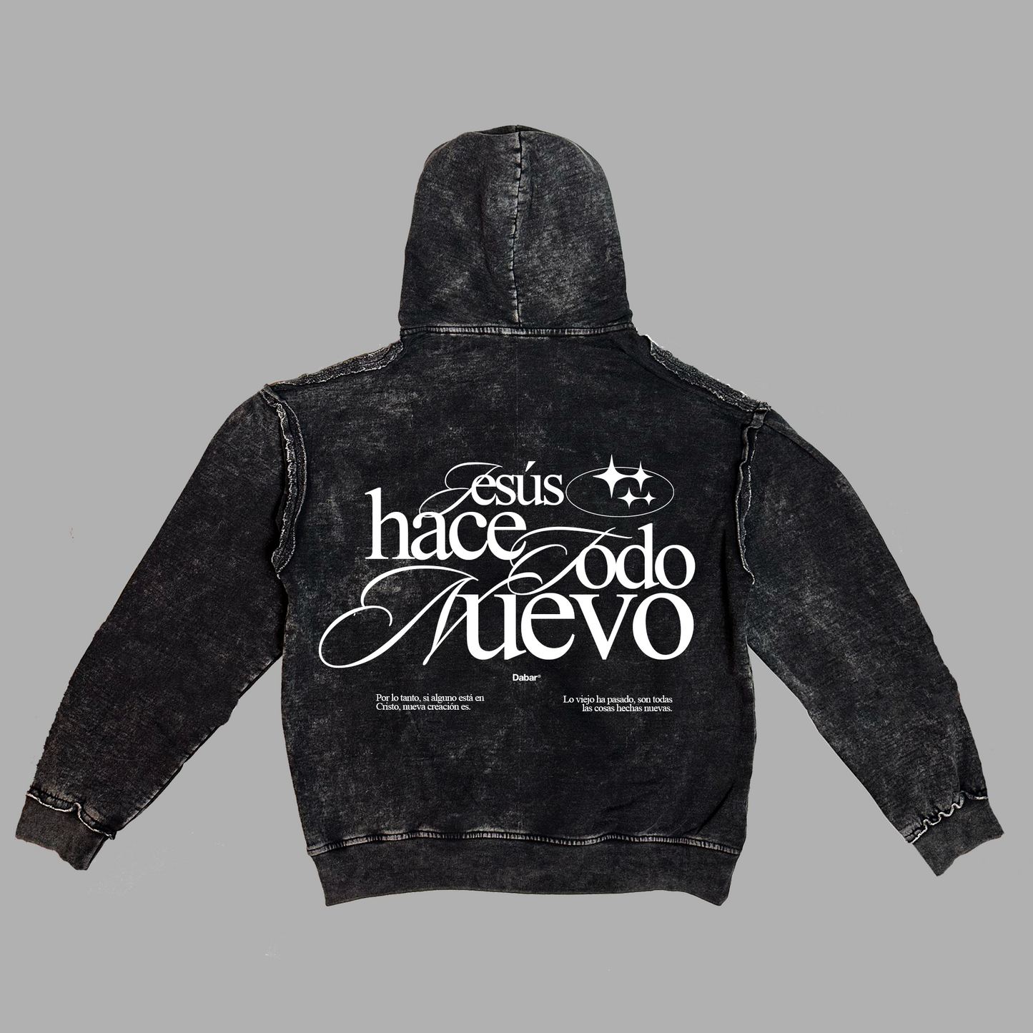 Hoodie Oversize Distressed Stone wash TODO NUEVO