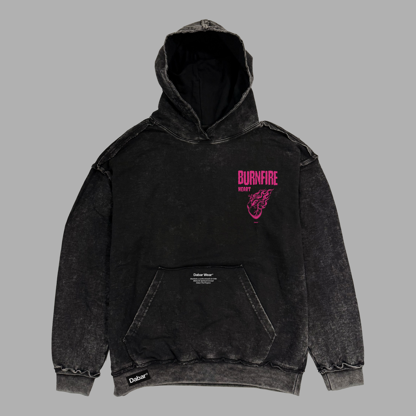 Hoodie Stonewash Relaxed Distressed BURNFIRE (Unisex)