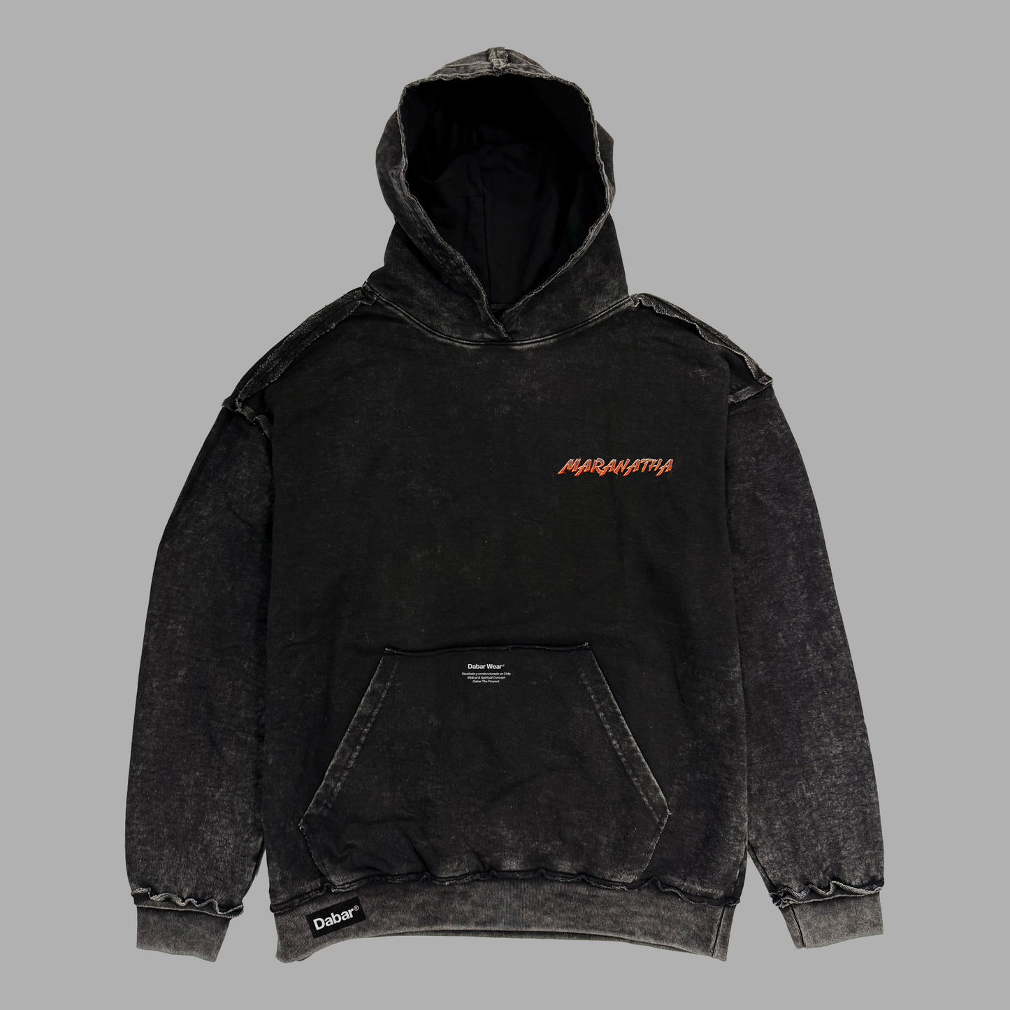 Hoodie Stonewash Distressed “MARANATHA” (Fit Relaxed)