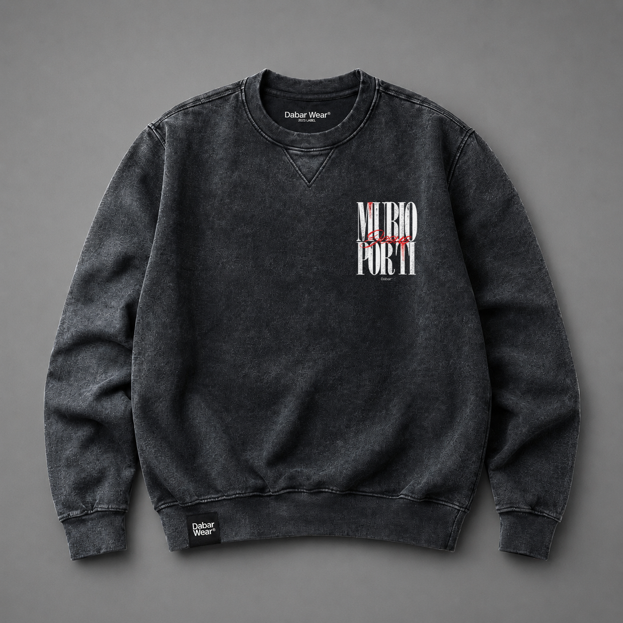 Polo Crewneck Stonewash "MURIO POR TI" (Fit Relaxed)