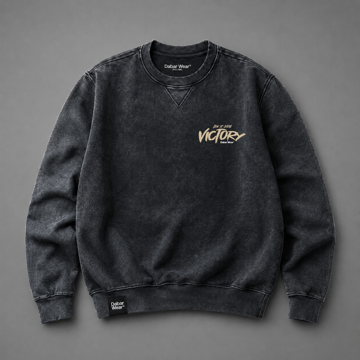 Polo Crewneck Stonewash "VICTORY" (Fit Relaxed)