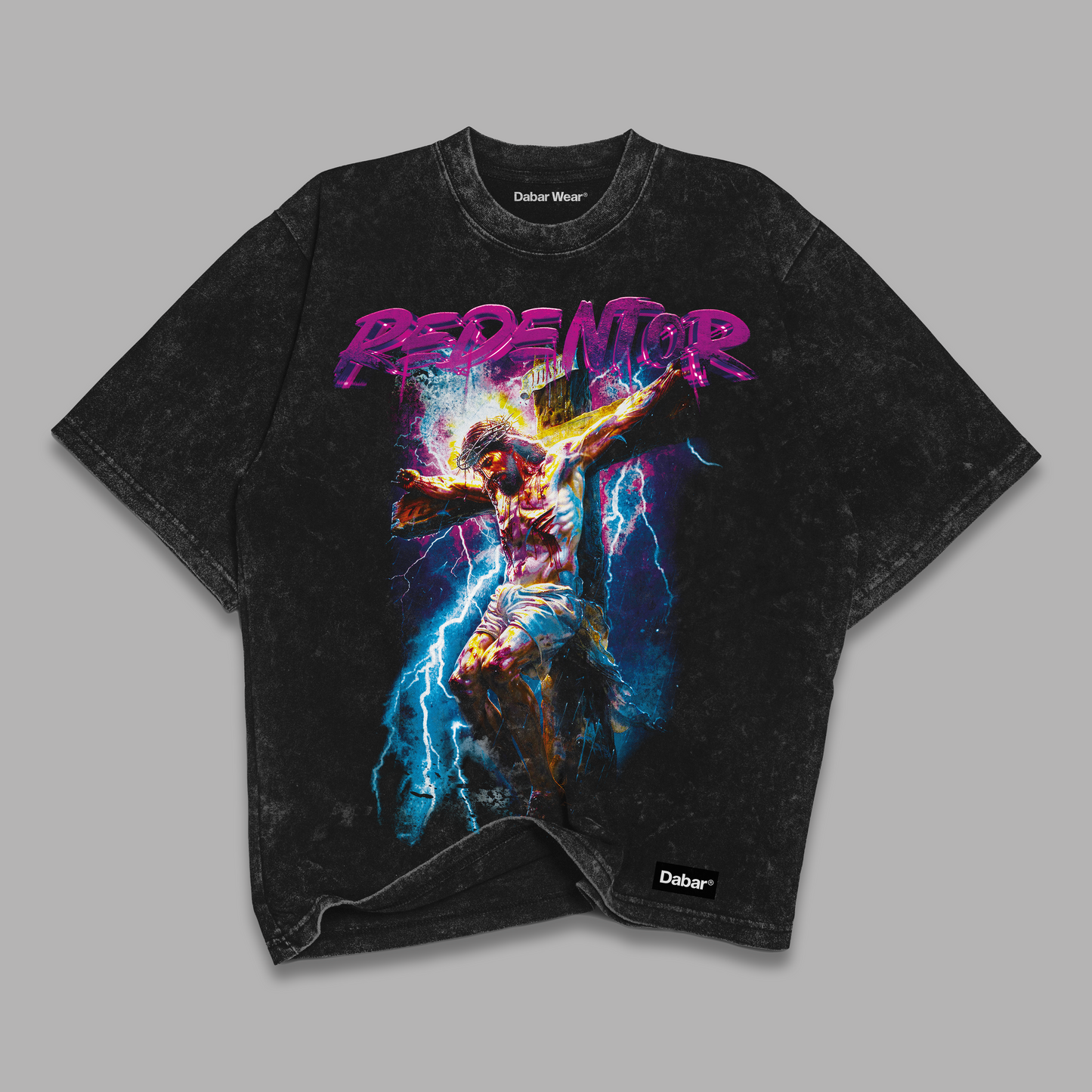 Tshirt acid wash Relaxed Black REDENTOR