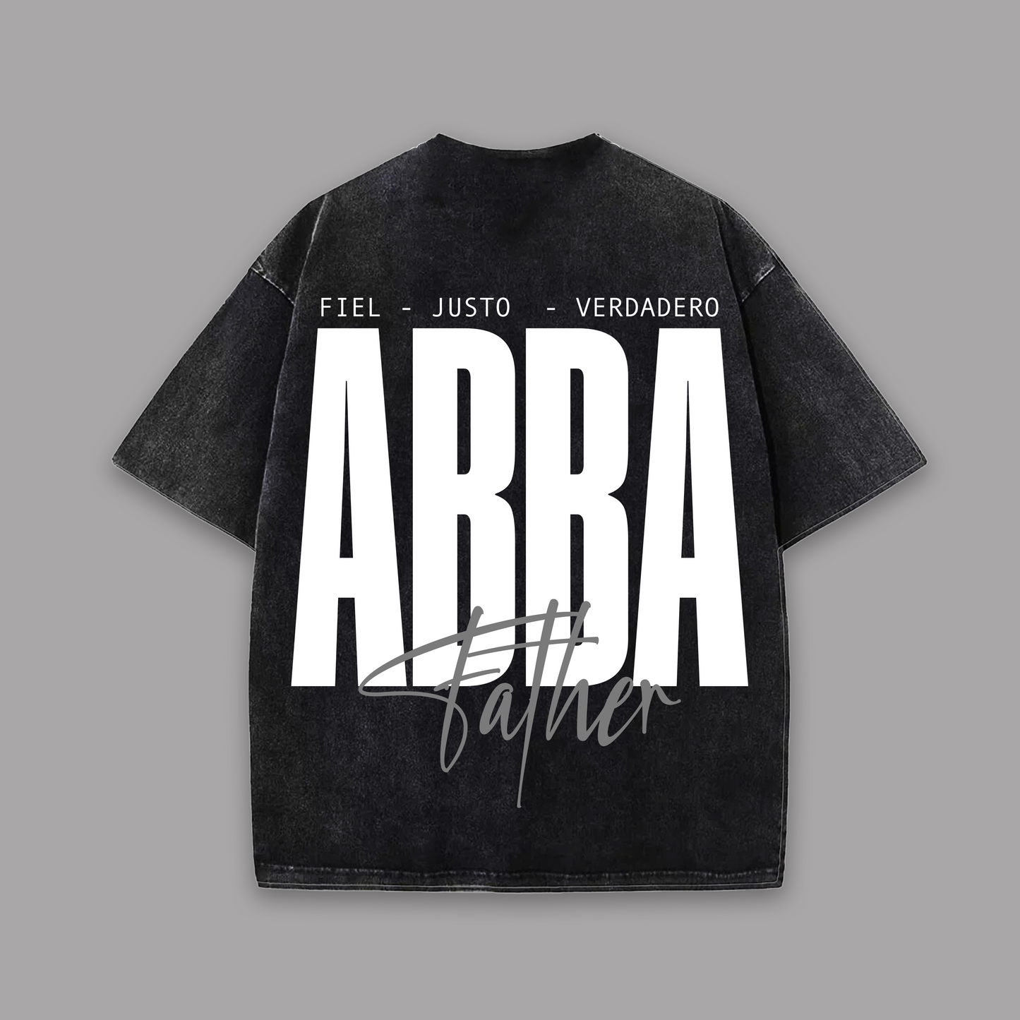 Tshirt Kids acid wash black ABBA