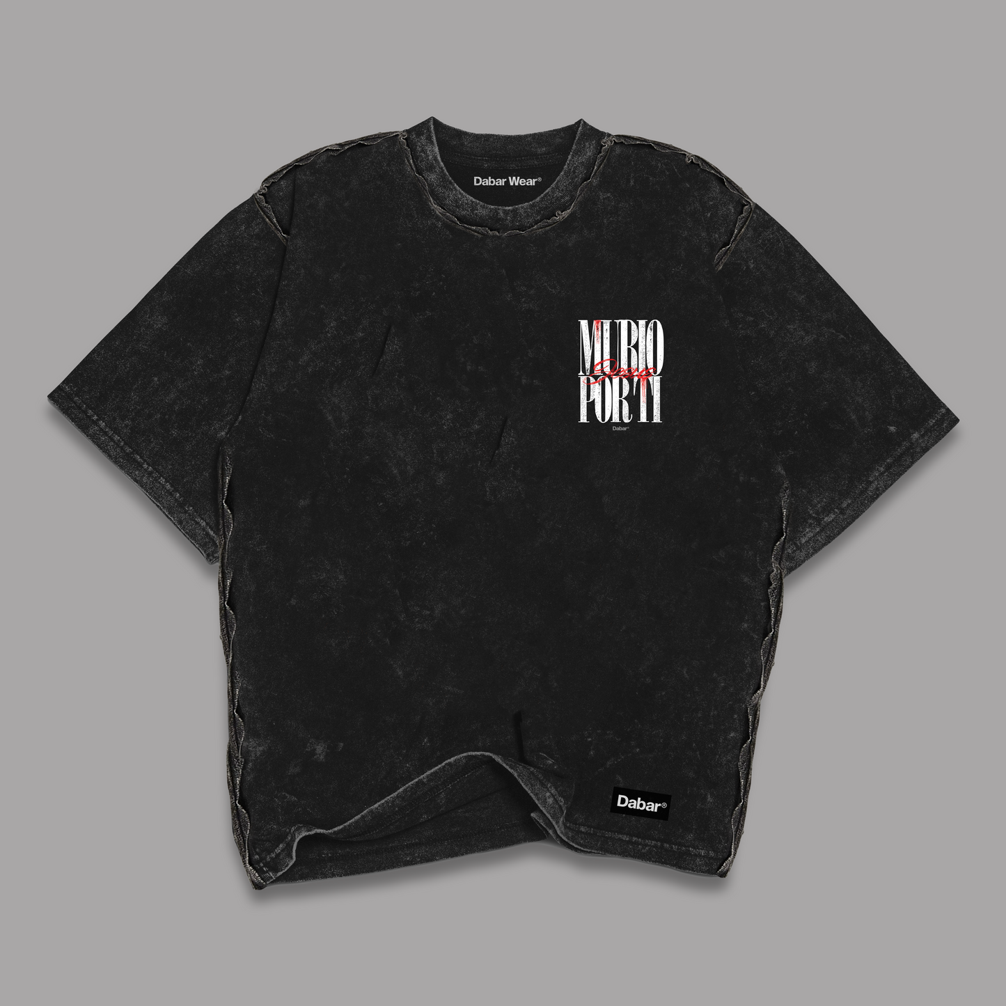 Tshirt Stonewash Distressed "MURIO POR TI" (Fit Relaxed)