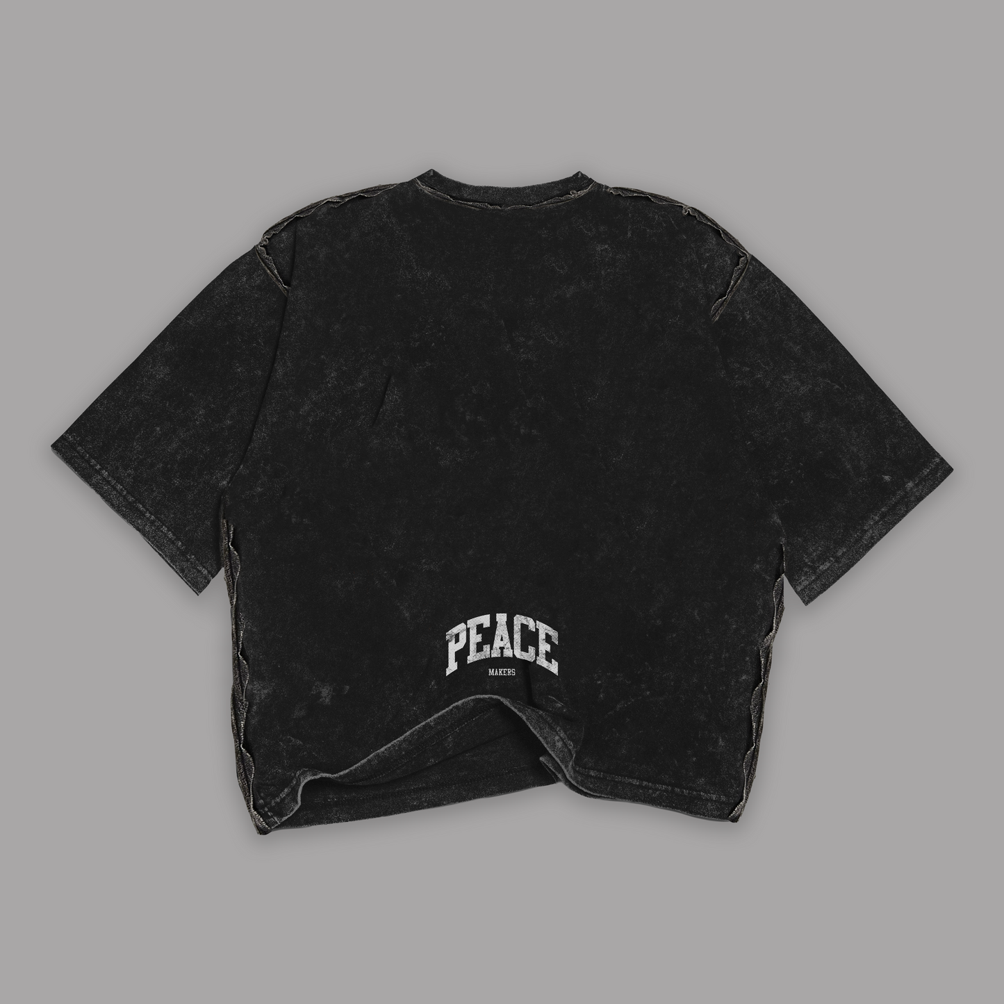 Tshirt Stonewash Distressed Mujer "PEACEMAKERS" (Fit Boxy)