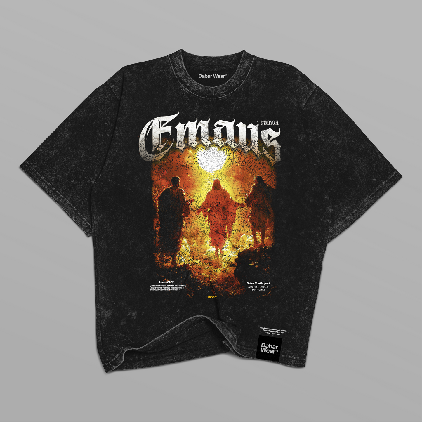 Tshirt acid wash Relaxed Black EMAUS