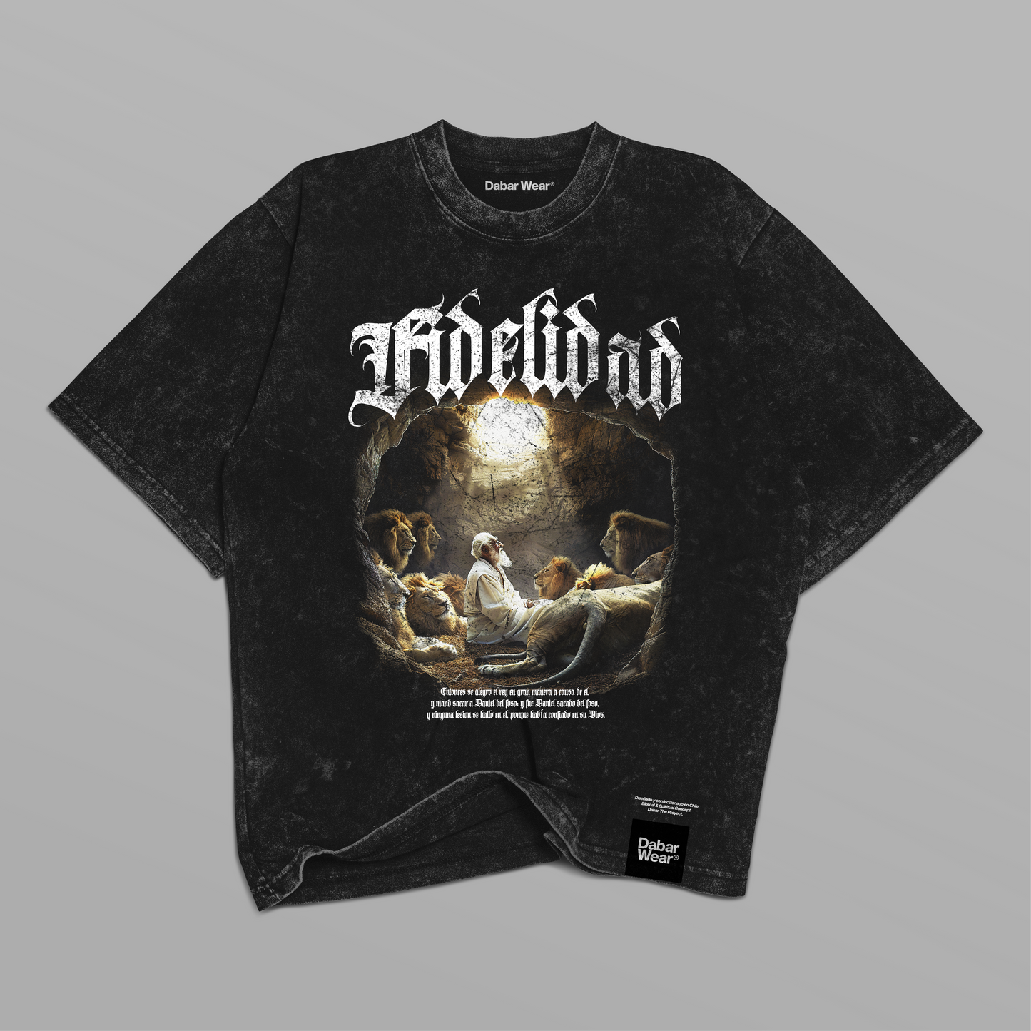 Tshirt acid wash Relaxed Black FIDELIDAD
