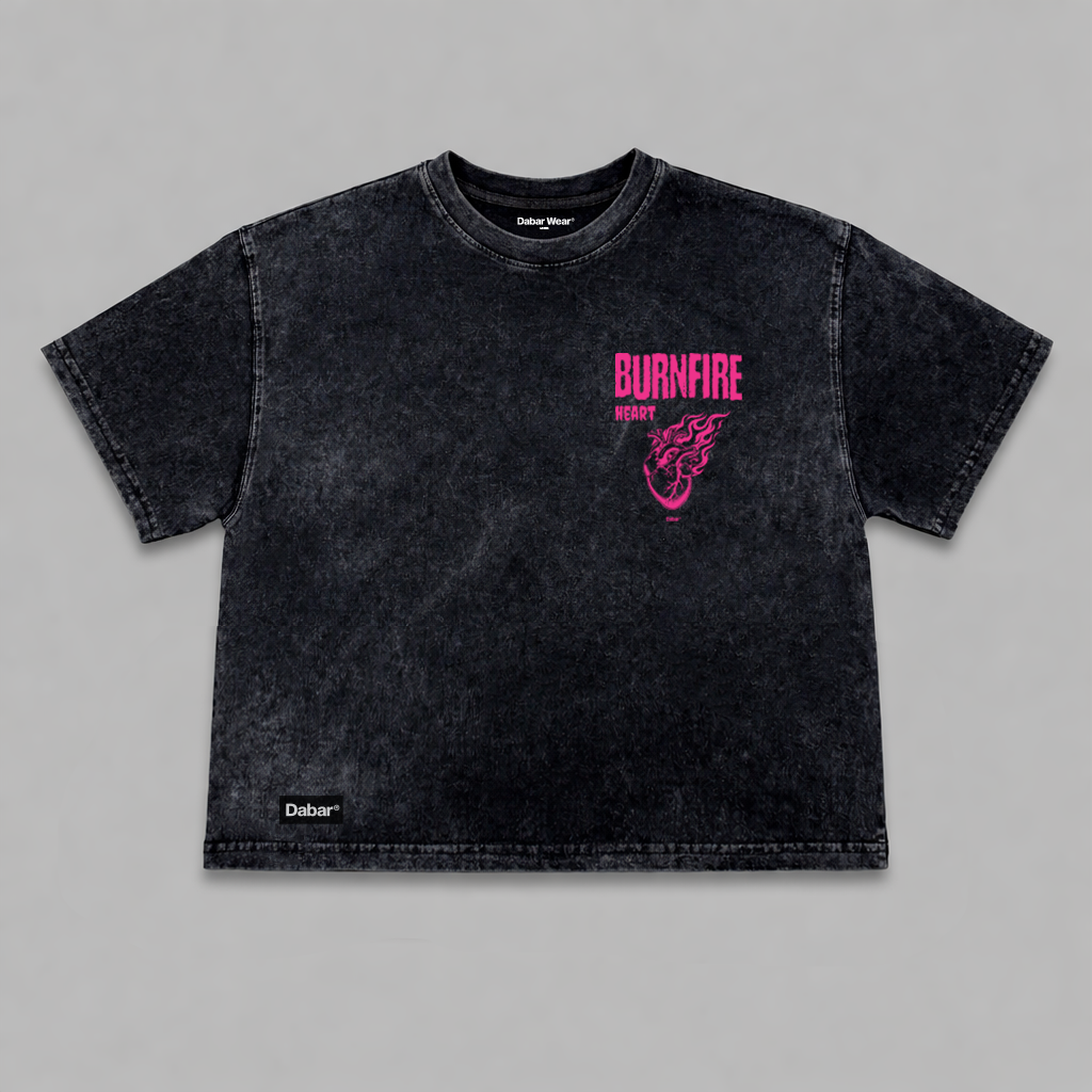 Tshirt Mujer Boxy stonewash BURNFIRE
