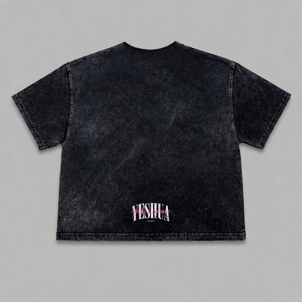 Tshirt Mujer Boxy stonewash YESHUA Pink