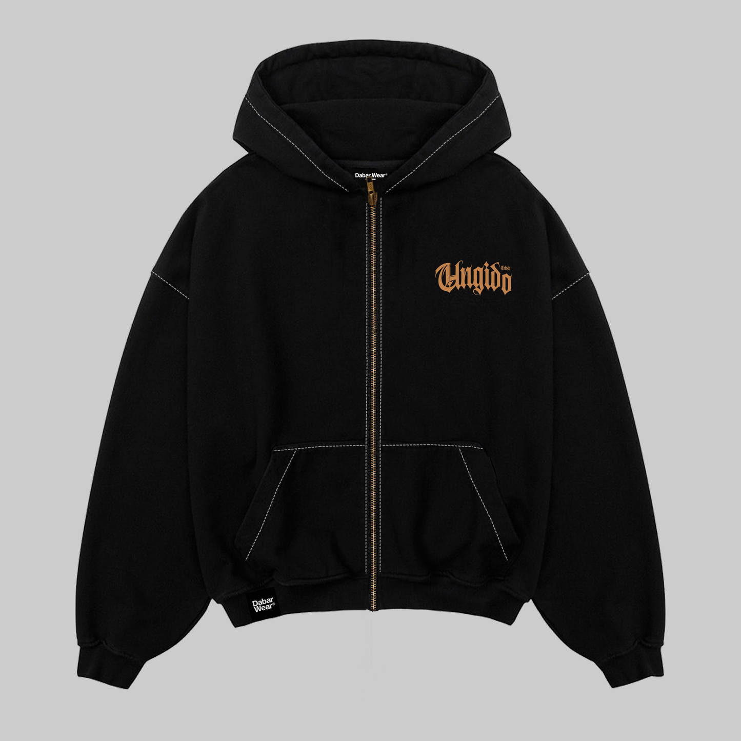 Hoodie Boxy Zip up negro UNGIDO