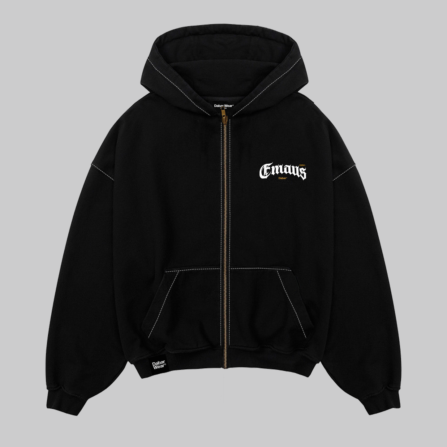 Hoodie Boxy Zip up negro EMAUS