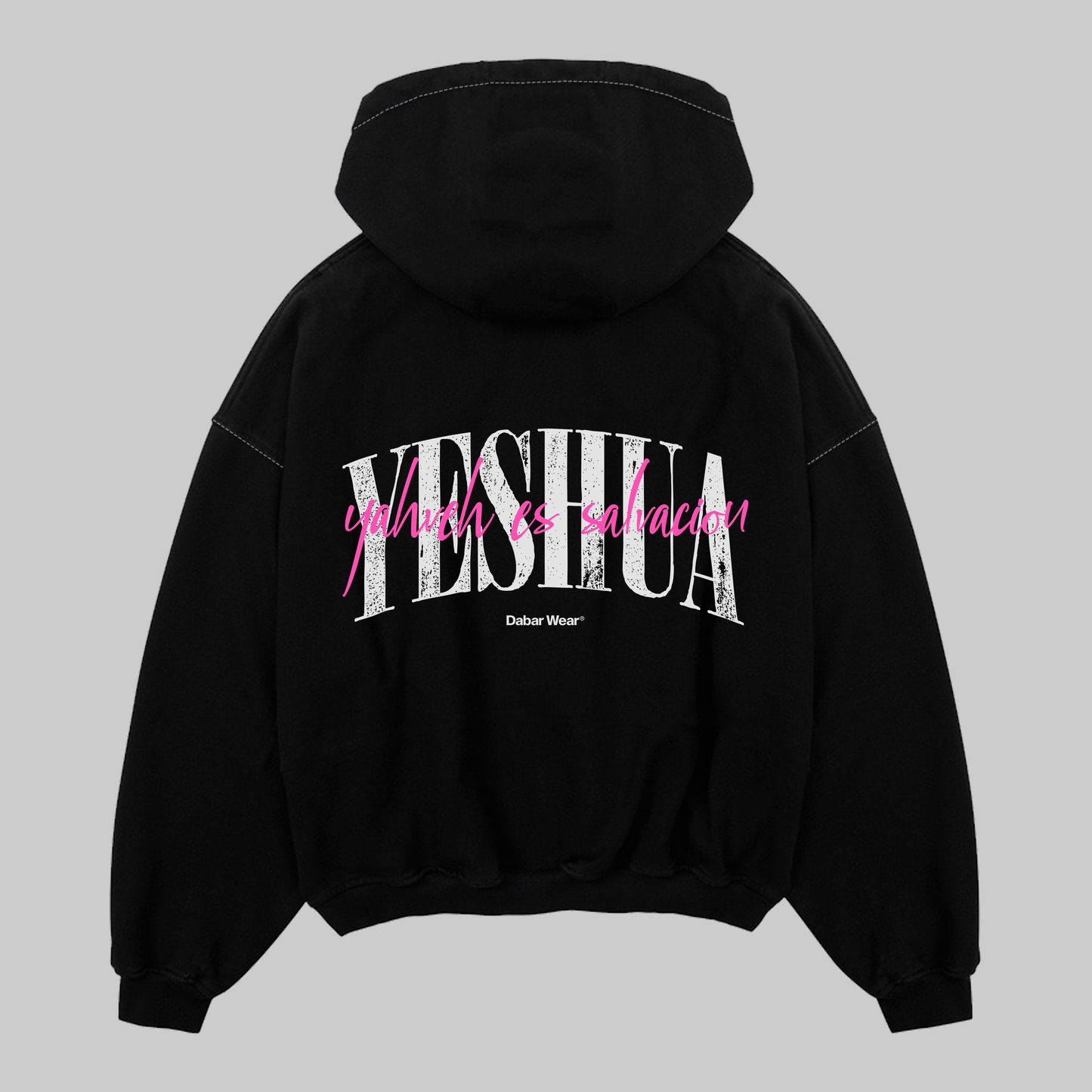 Hoodie Boxy Zip up negro YESHUA