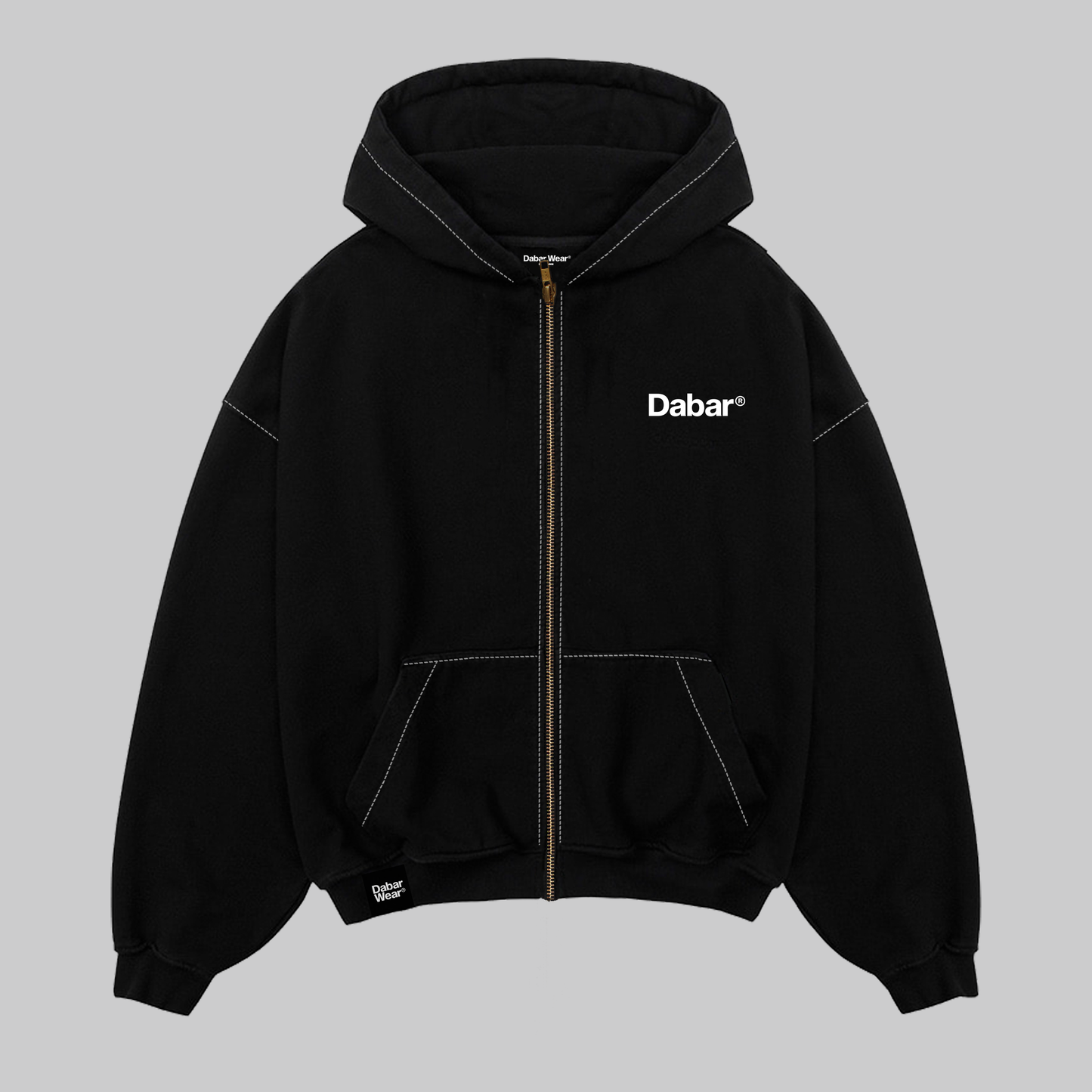 Hoodie Boxy Zip up negro WORTHY