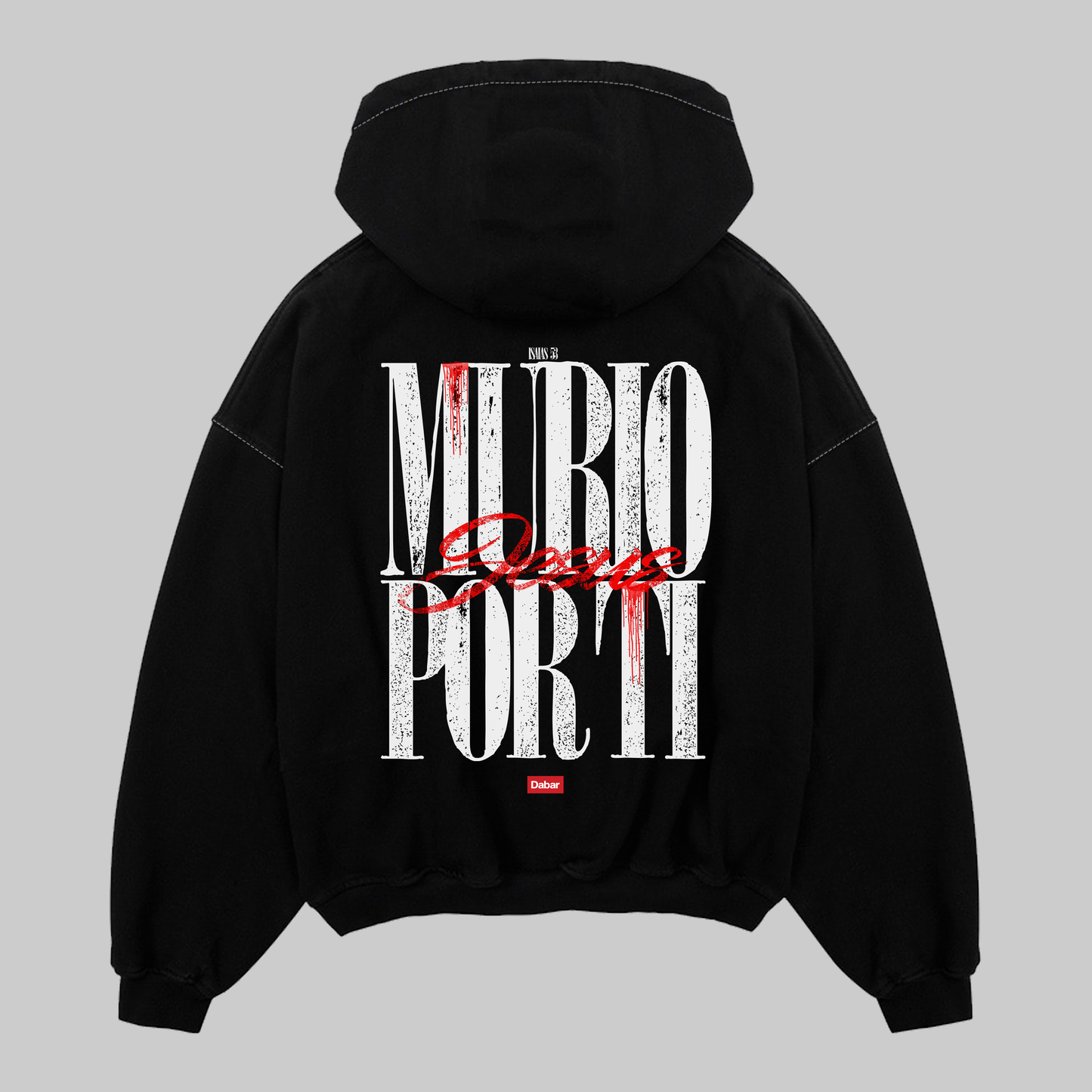Hoodie Boxy Zip up negro MURIO POR TI