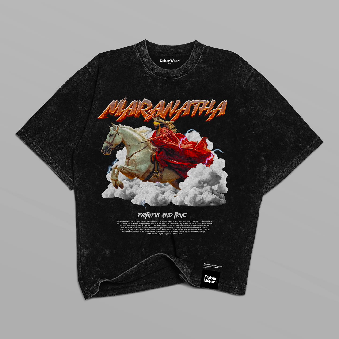 Tshirt Oversize Acid Wash black MARANATHA