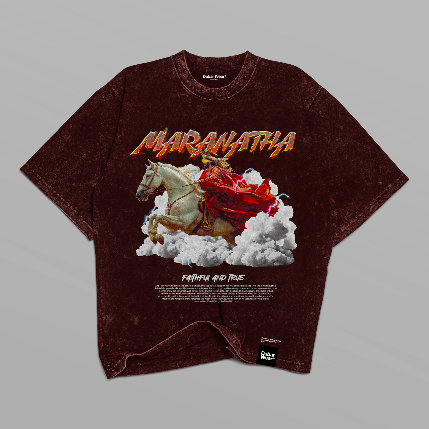 Tshirt acid wash Marron MARANATHA