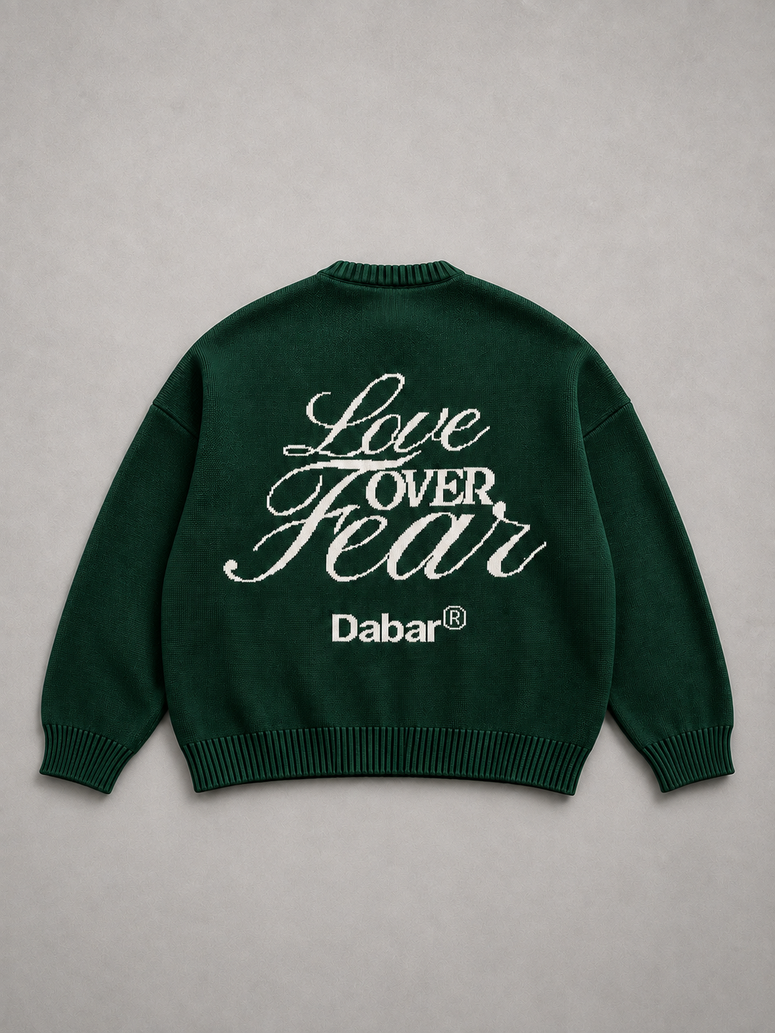 Sweater Green Forest HEAVYWEIGHT "LOVE OVER FEAR" (Fit oversize) (copia)