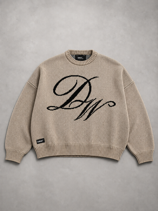 Sweater Beige HEAVYWEIGHT "LOVE OVER FEAR" (Fit oversize)
