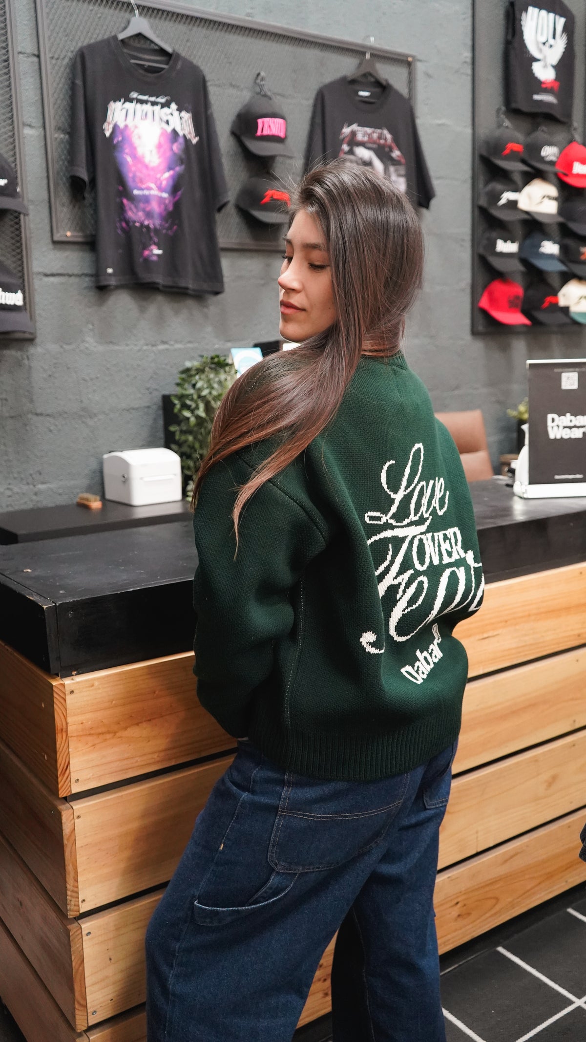 Sweater Green Forest HEAVYWEIGHT "LOVE OVER FEAR" (Fit oversize) (copia)