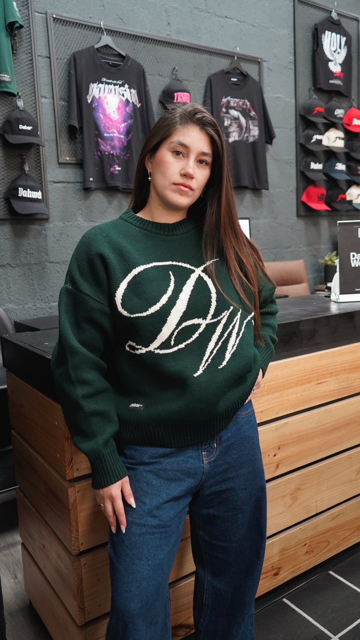 Sweater Green Forest HEAVYWEIGHT "LOVE OVER FEAR" (Fit oversize) (copia)