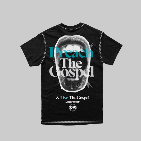 Tshirt Black Relaxed fit PREACH THE GOSPEL