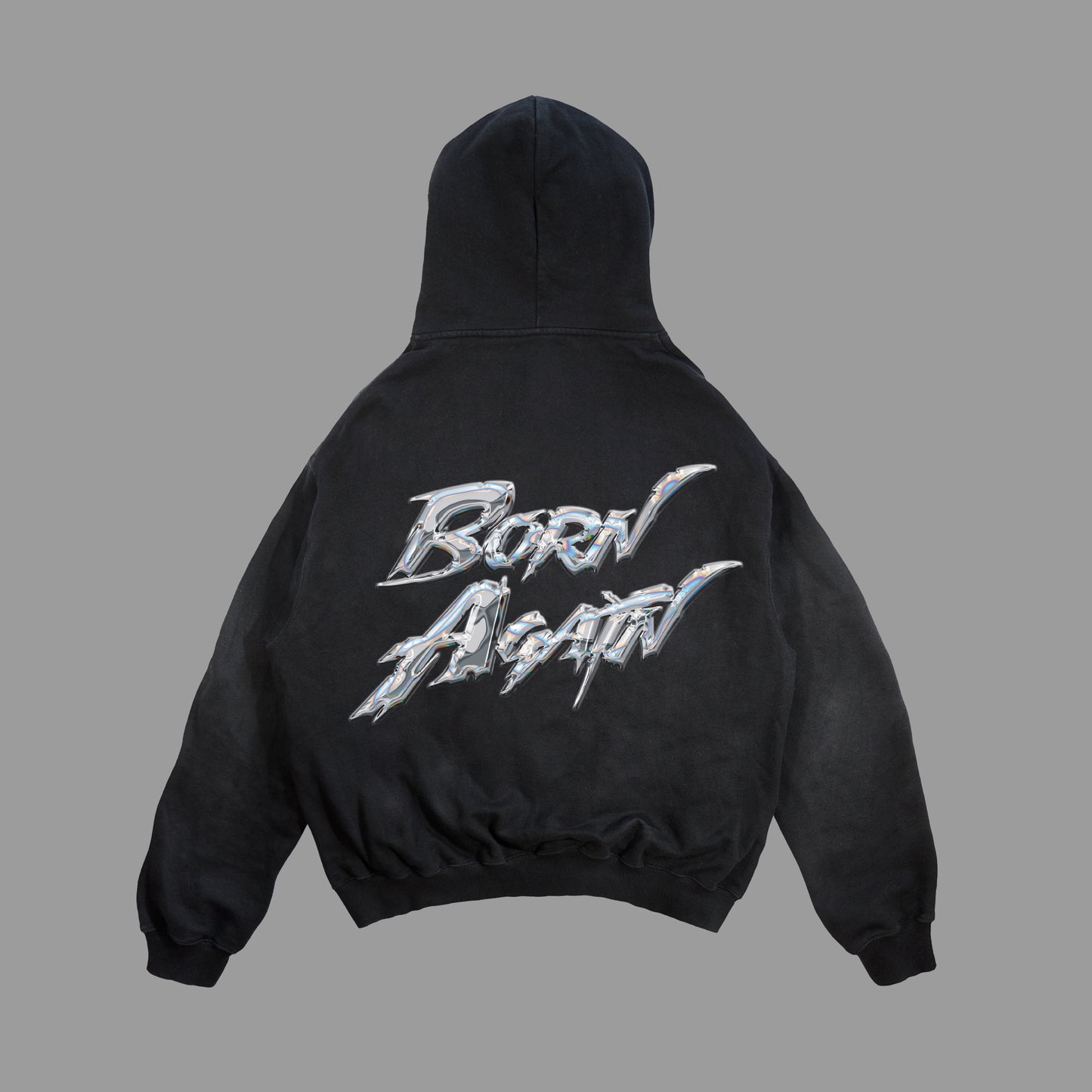 Hoodie Boxy fit Black BORN AGAIN