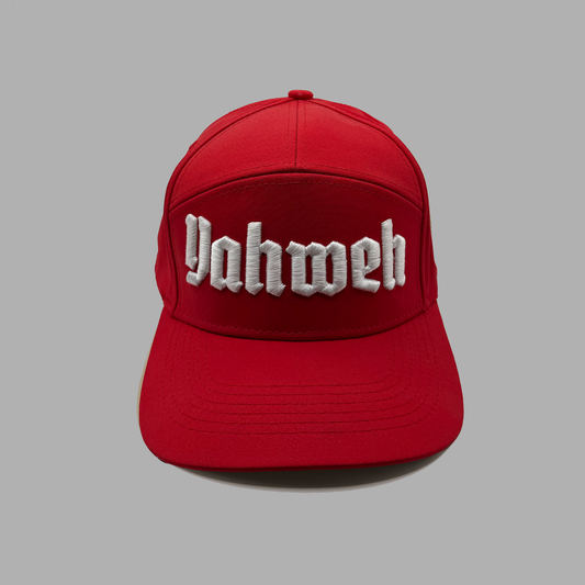 Cap YAHWEH rojo bordado 3D