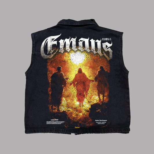 Jacket niño sin mangas negra jeans EMAUS