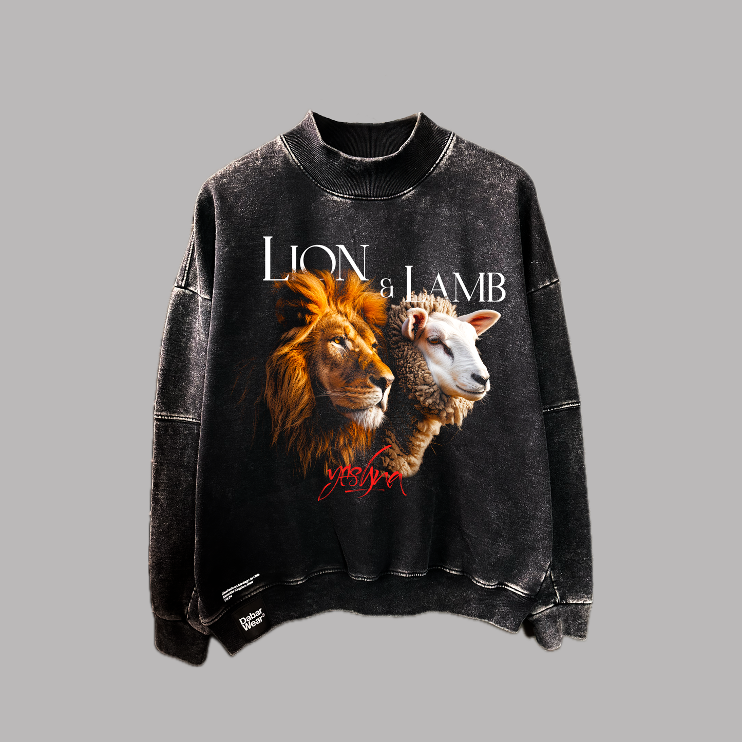 Crewneck Acid wash black LION AND LAMB