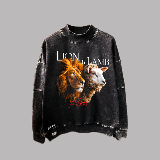 Crewneck Acid wash black LION AND LAMB