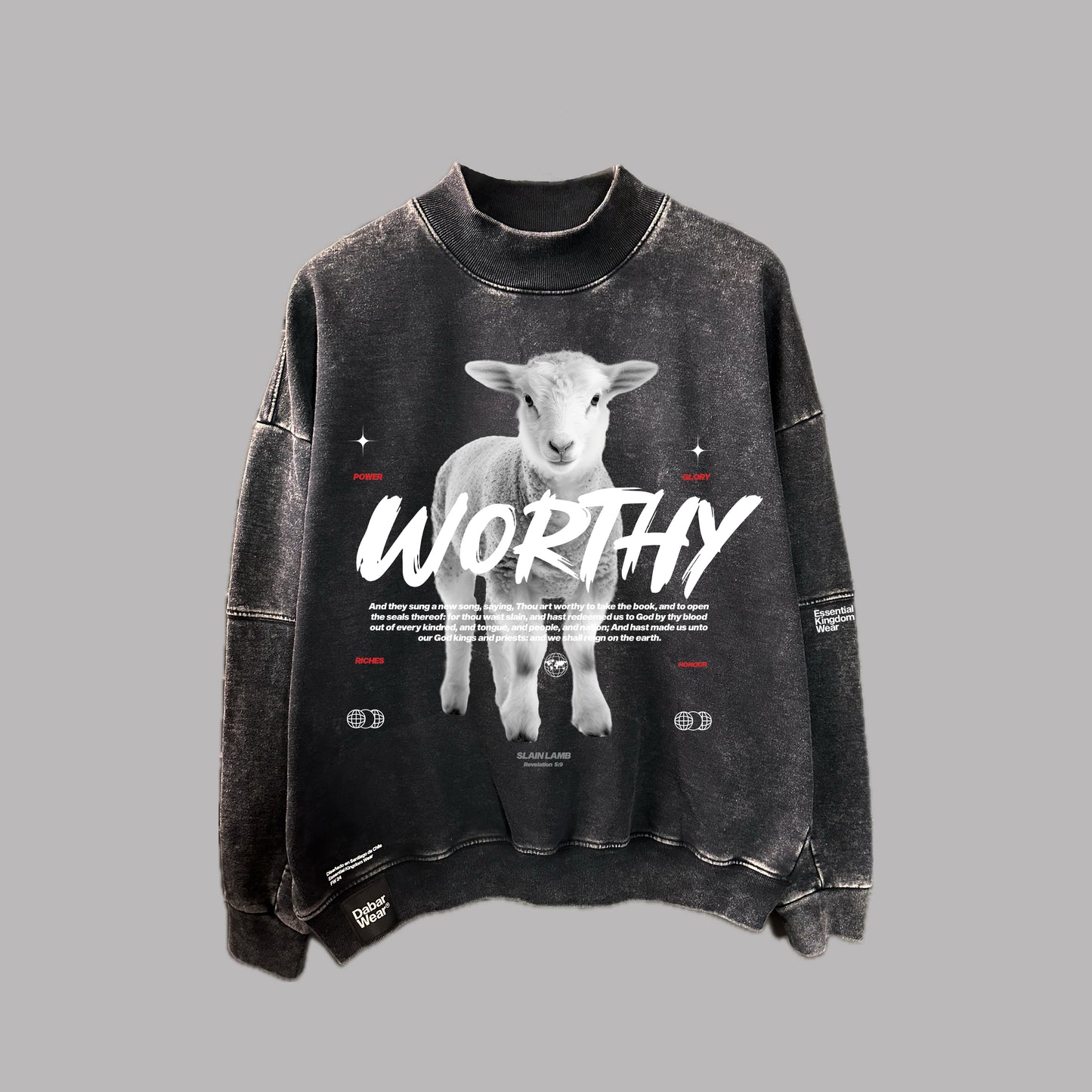 Crewneck Acid Wash WORTHY Black