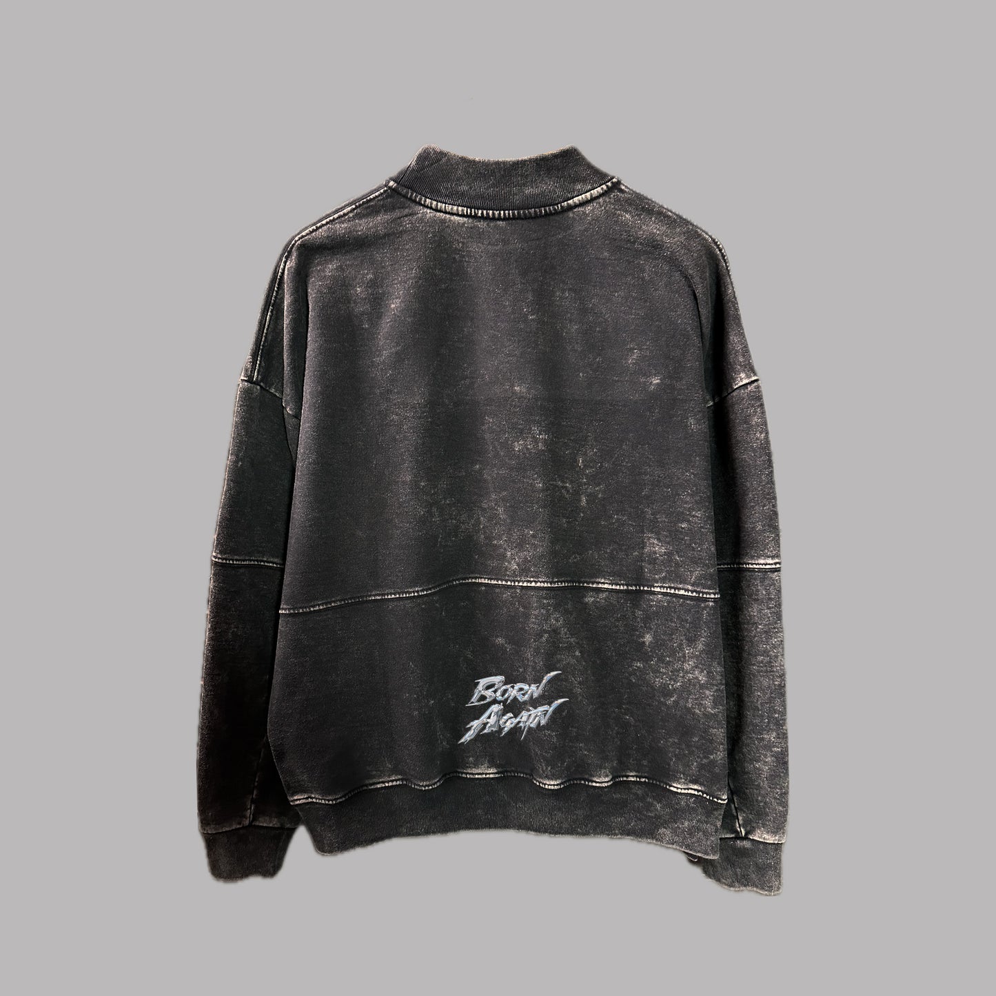 Crewneck Acid Wash BORN AGAIN Black