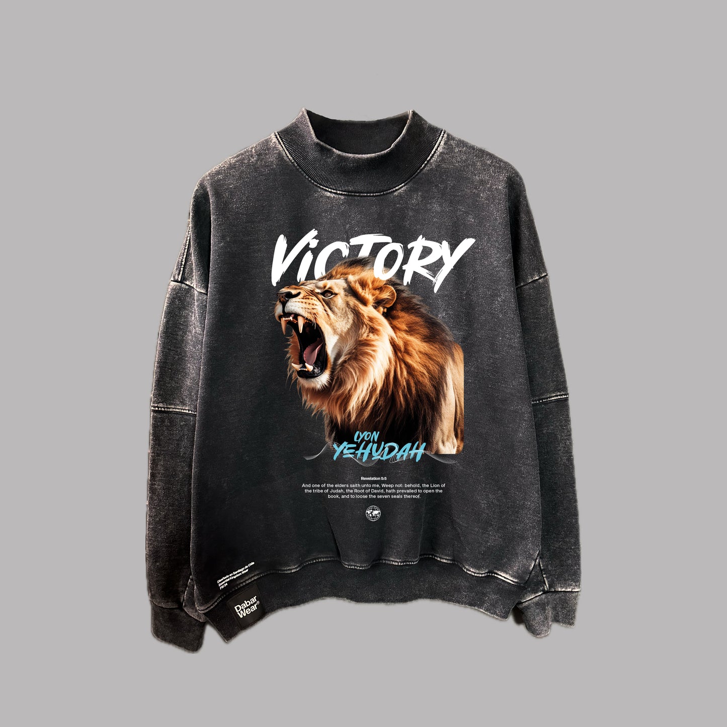 Crewneck Acid Wash VICTORY Black