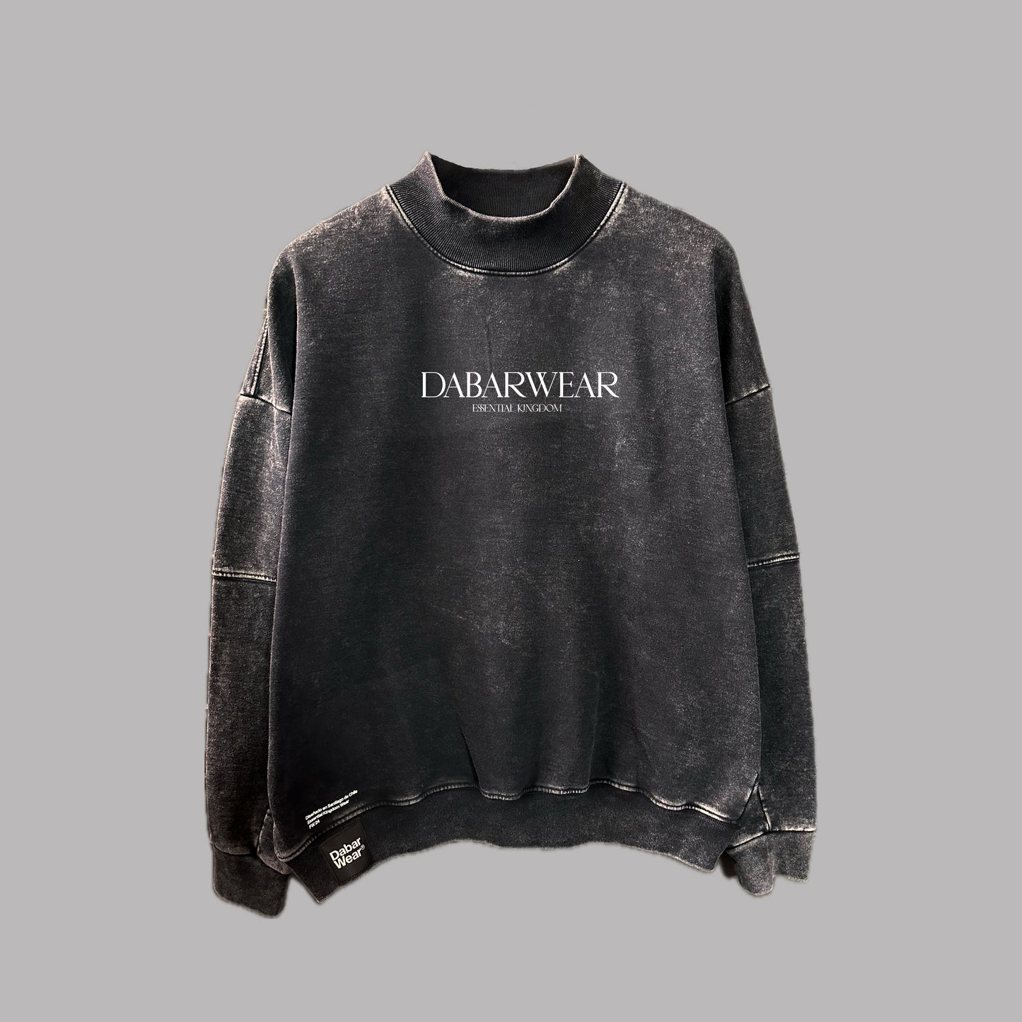 Crewneck Acid Wash DABARWEAR Black