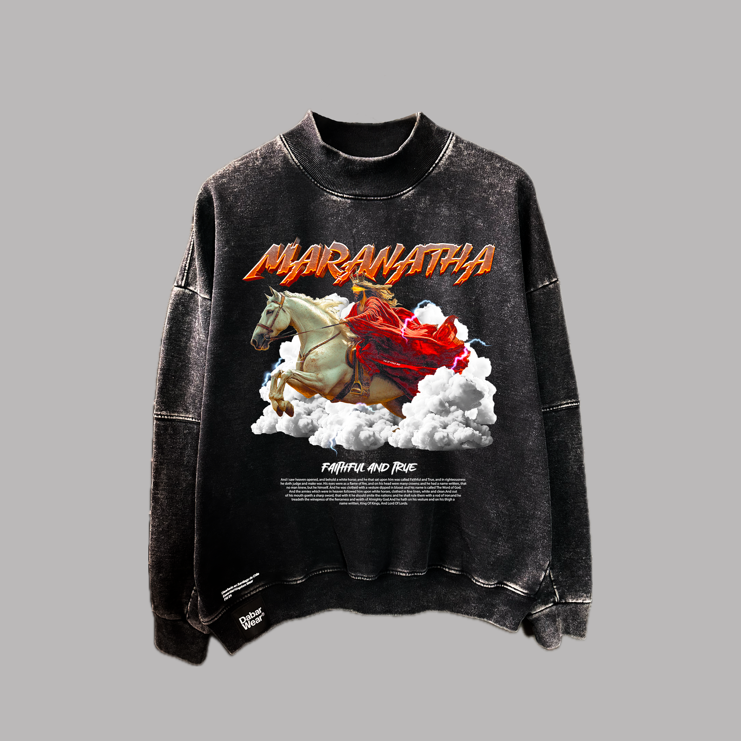 Crewneck Acid wash black MARANATHA