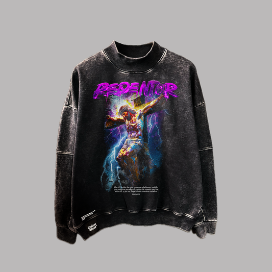 Crewneck acis wash relaxed REDENTOR Black