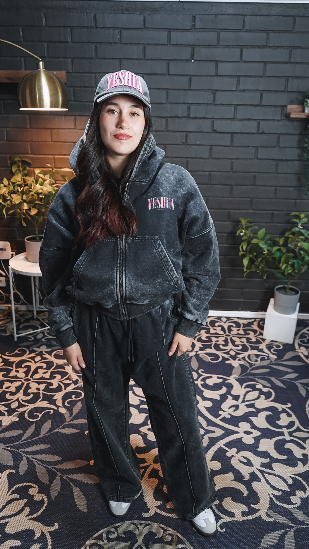 Hoodie Boxy Zip up acid wash YESHUA