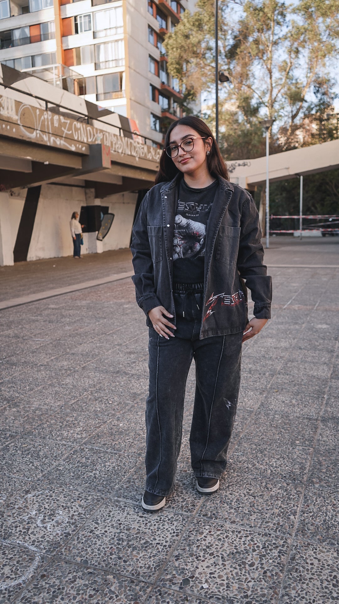 Overshirt Jeans negro lavado Relaxed Fit "ISAIAS 53" (UNISEX)
