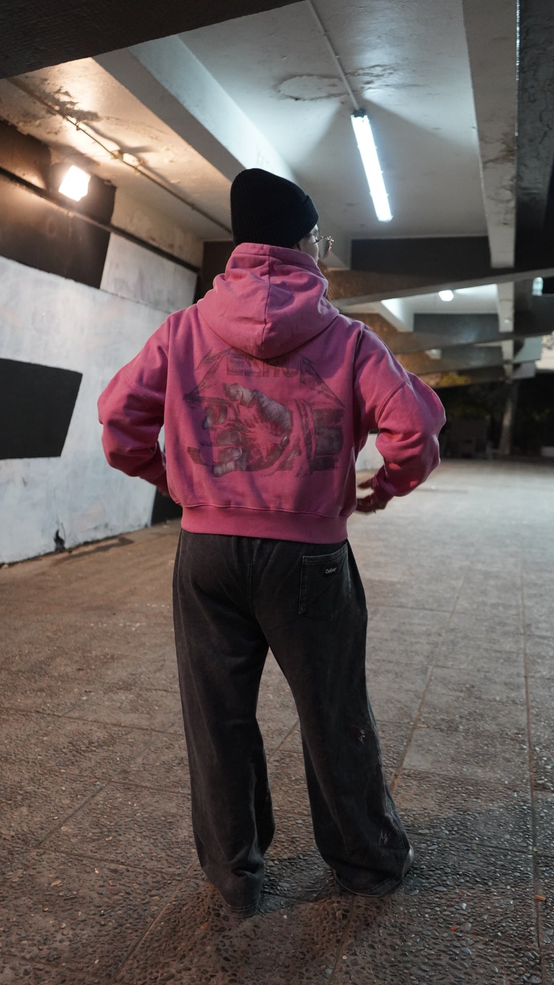 Hoodie Boxy Zipup Stonewash PINK "ISAIAS 53"