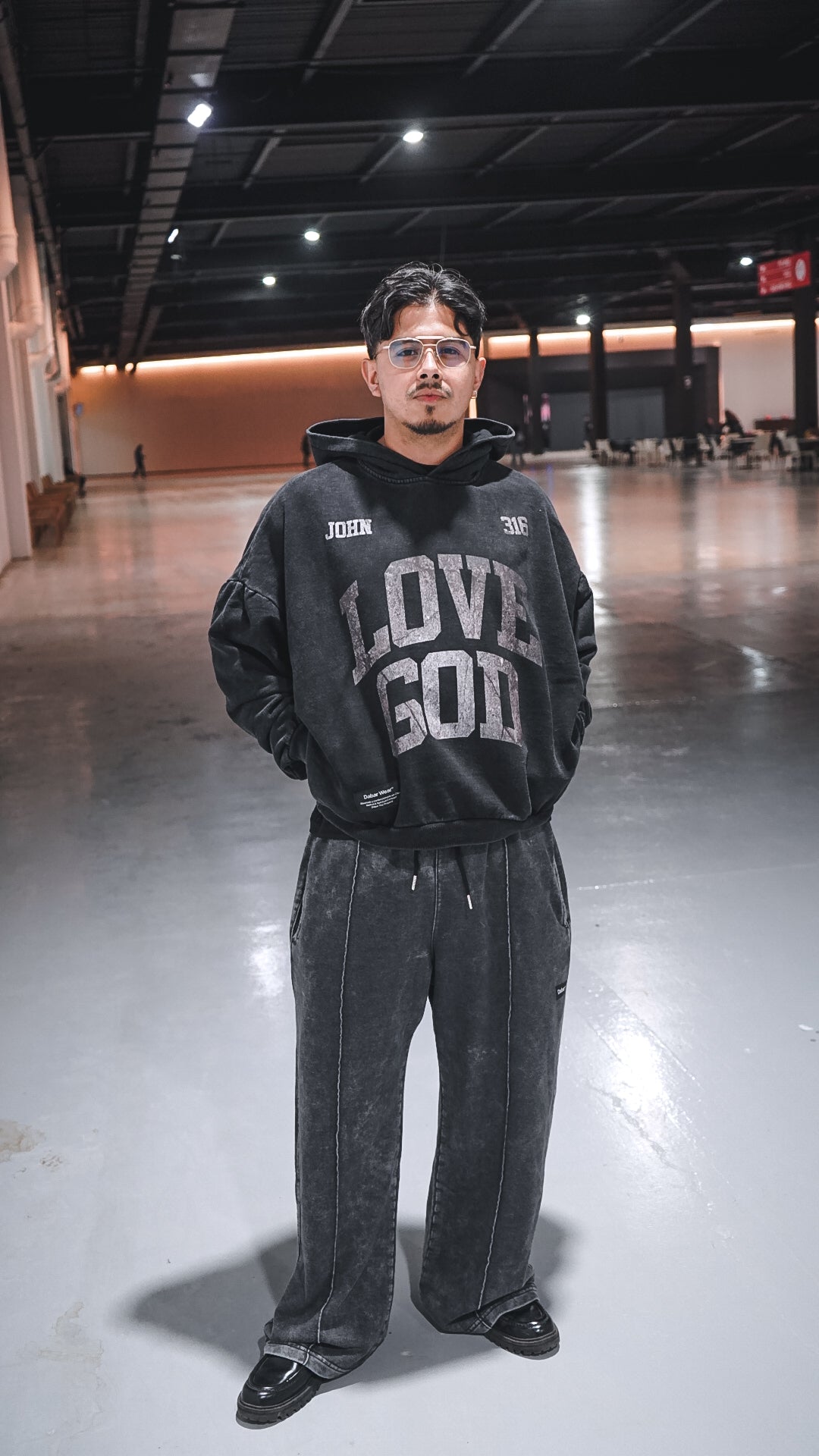 HOODIE HEAVYWEIGHT STONEWASH LOVE GOD (ALTO GRAMAJE 400 gsm)